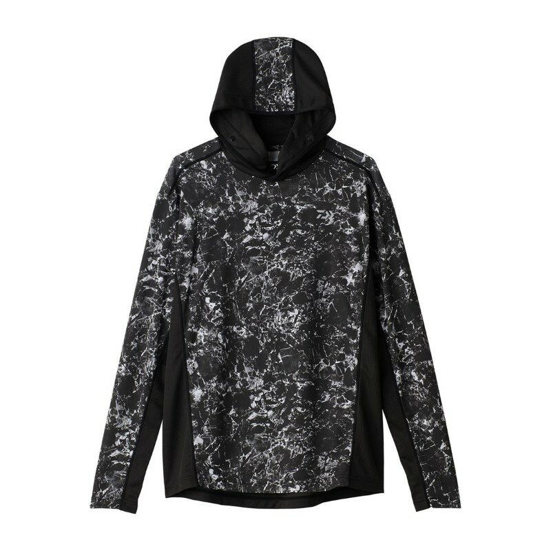 ダイワ(DAIWA) DE-3625 ボートゲームフーディシャツ マーブルブラック XL / パーカー 吸水速乾 UV メッシュ 通気性 ストレッチ 日除け 日焼け 夏 暑さ | 釣具 釣り フィッシング