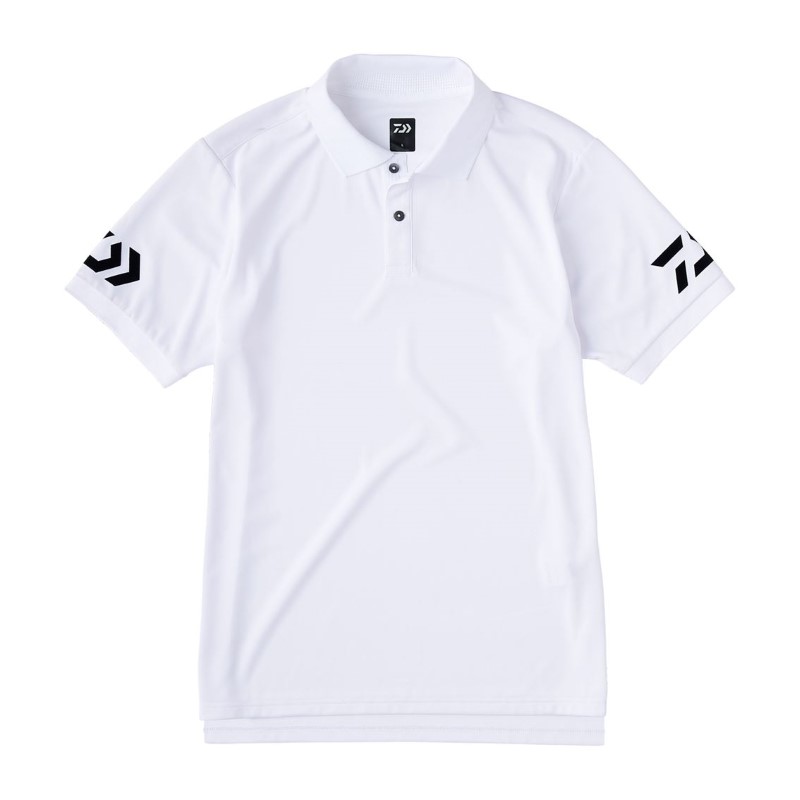 ダイワ DE-7925 半袖ポロシャツ ホワイト×ブラック M | 釣具 釣り フィッシング