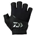 ダイワ DG-2125 パッド付きUVカットグローブ 5本カット ブラック XL | 釣具 釣り フィッシング
