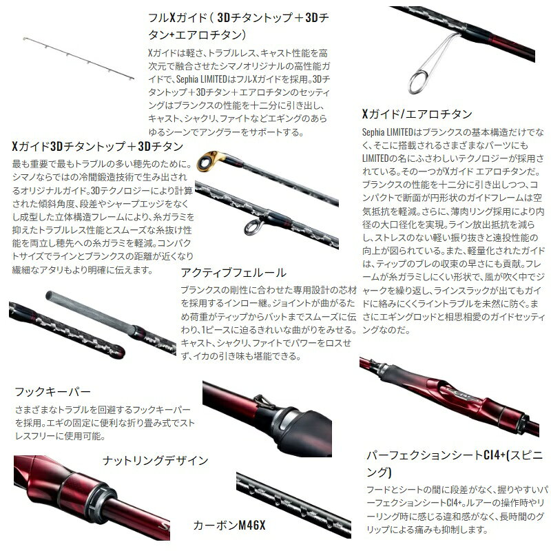 シマノ 25 セフィアリミテッド S76ML+ スピニング2ピース | 釣具 釣り フィッシング ロッド エギングロッド r-bunbun-10105580 つり具のブンブン 楽天市場店 サンプル画像3