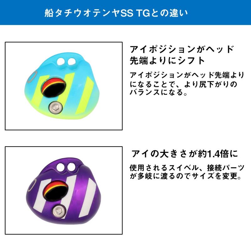 ダイワ 船タチウオテンヤSS TG 早掛けショート 40号 フルブルーグローイエローゼブ...