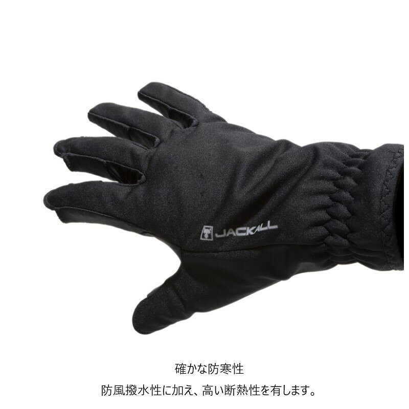 つり具のブンブン 楽天市場店のジャッカル GL-A001 バーサタイルグローブ 3本指 S ブラック / 釣具 釣り フィッシング｜アングル3