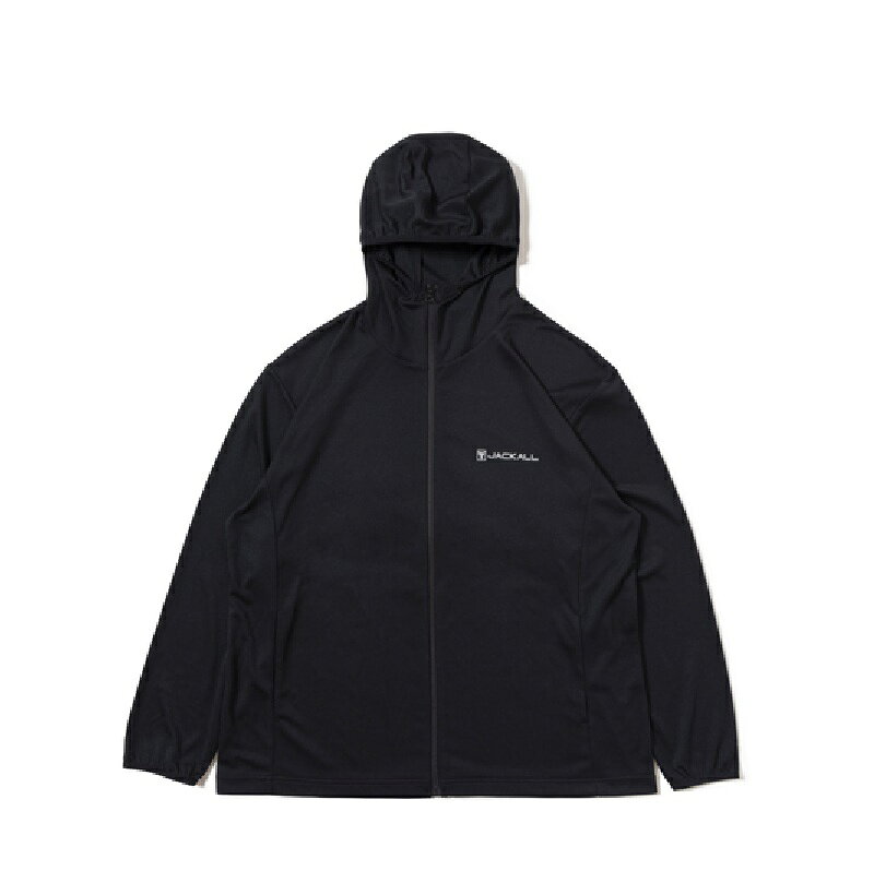 ジャッカル HU-B001 UVプロテクションフーディ XL ブラック / 日差し対策 UVカット ストレッチ 3シーズン対応 / 釣具 釣り フィッシング