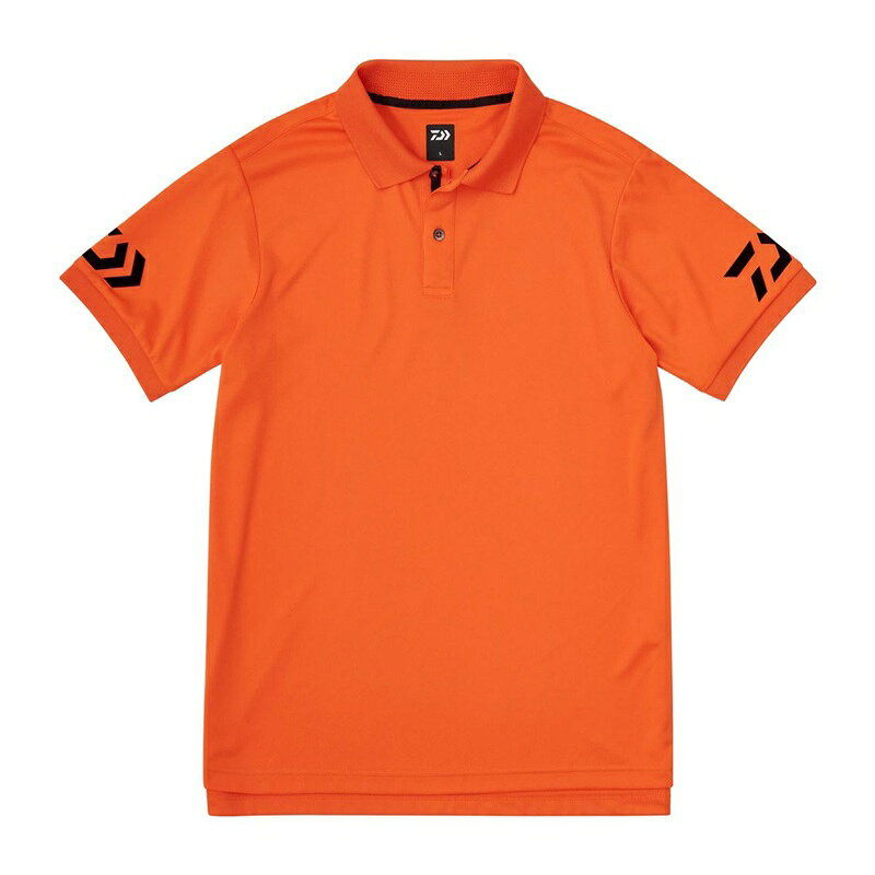 Wear - 3点以上で最大ポイント10倍要エントリー ダイワ DE-7925 半袖ポロシャツ オレンジ×ブラック 2XL / 釣具 釣り フィッシング