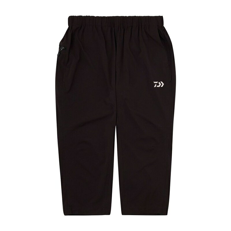 商品説明撥水×ストレッチ×軽量素材で水辺シーンをより快適にUVケア（UPF50+）、軽量で動きやすい素材を採用。撥水加工を施すことで、不快な濡れ感を軽減。ひざ下までのクロップド丈でロングパンツよりも涼しく、うごきやすい着用感が特徴。ファスナーポケットは2つの仕切りになっていて、スマホの収納に便利。裾はスピンドル紐を配し、好きな長さで絞ることができる。■撥水■ストレッチ■通常はひざ下までのクロップド丈■裾スピンドルで絞って着用DAIWA DP-4026 ライトクロップドパンツ●品番：DP-3225●カラー：ブラック●サイズ：M●ウエスト(cm)：72.0●股下(cm)：51.5●素材本体：ポリエステル 90％ ポリウレタン 10％※サイズについてサイズ寸法（実寸）は「商品を平置きにした状態で測定した寸法」です。詳細はこちら