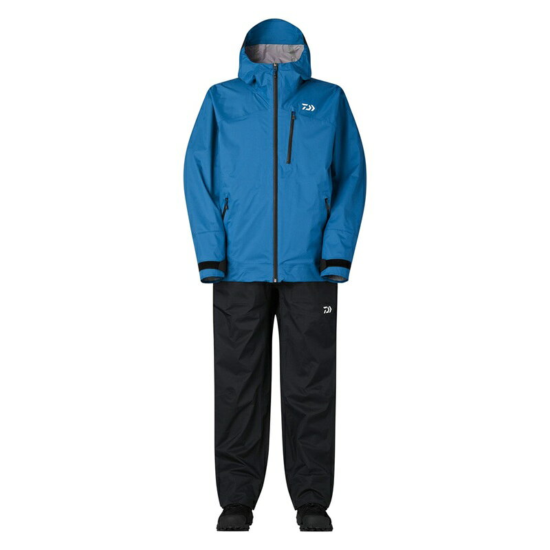 商品説明春夏向けの軽量な2.5層のレインスーツ薄手の2.5層のRAINMAX生地により、軽量でコンパクトになり、遠征時や持ち運びにも便利。フロントファスナーには、YKKとの開発で実現した【AquaGuard Tightened】を搭載。特殊な構造により、従来の止水ファスナーより耐水性が大幅に向上。それにより、ファスナー下の持ち出し（生地）をなくすことができ、よりしなやかに、軽量化するとともにファスナーの生地噛みがなくなり、スムーズな開閉が可能。蒸し暑い雨の日でも背面のベンチレーションにより衣服内が換気され、快適に着用可能。生地裏面は凹凸状になっているため、肌離れしやすい。パンツウエスト部はバックル付き調整ベルトでずり落ちにくく、動きやすい。脇ポケットと胸ポケットには止水ファスナーを採用し、小物の収納に便利。DAIWA DR-3326 RAINMAX ベンチレーションライトレインスーツ●サイズ：M●カラー：マリンブルー●素材ジャケット本体：ナイロン100％（裏面：ポリウレタンコーティング）パンツ本体：ナイロン100％（裏面：ポリウレタンコーティング）詳細はこちら
