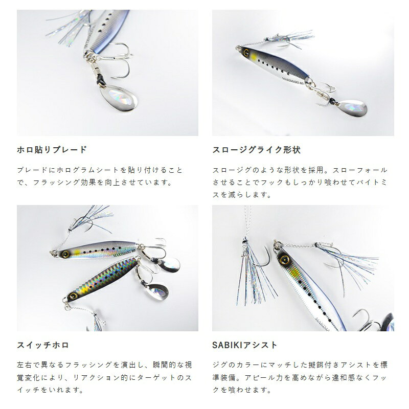 カンタン巻くだけブレードジグジャックアイマキマキ 60g トリプルチャートグロー (2)
