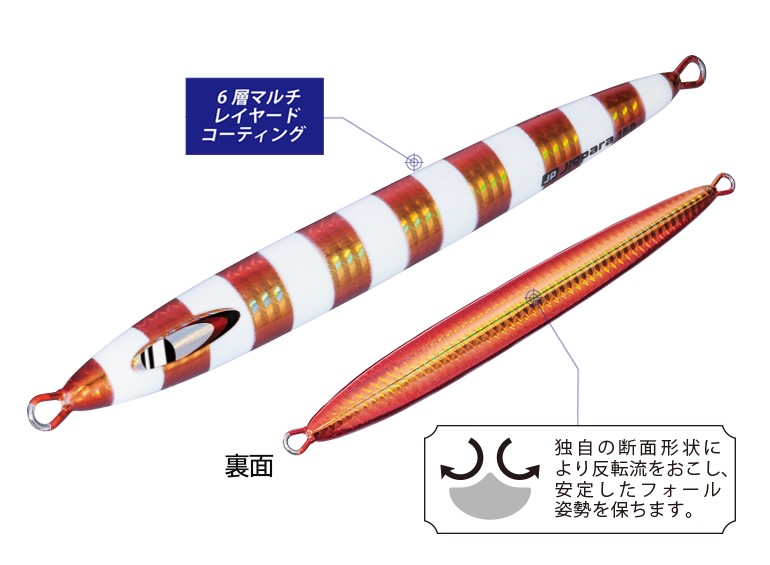 ジグパラ バーチカル ロングスロー 350g ゼブラグロー の商品画像2枚目