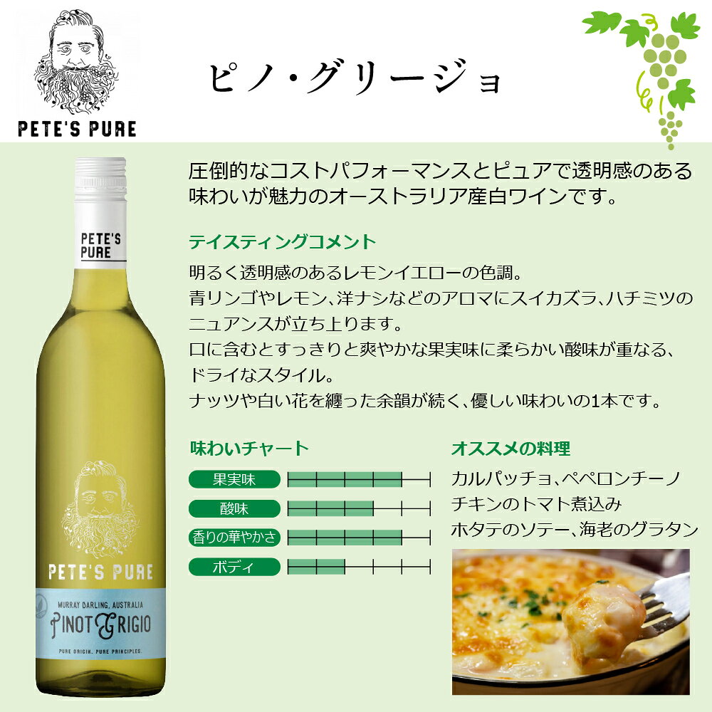 ピーツ ピュア 白ワイン 3種 ピュア ホワイト セレクション 飲み比べセット オース...