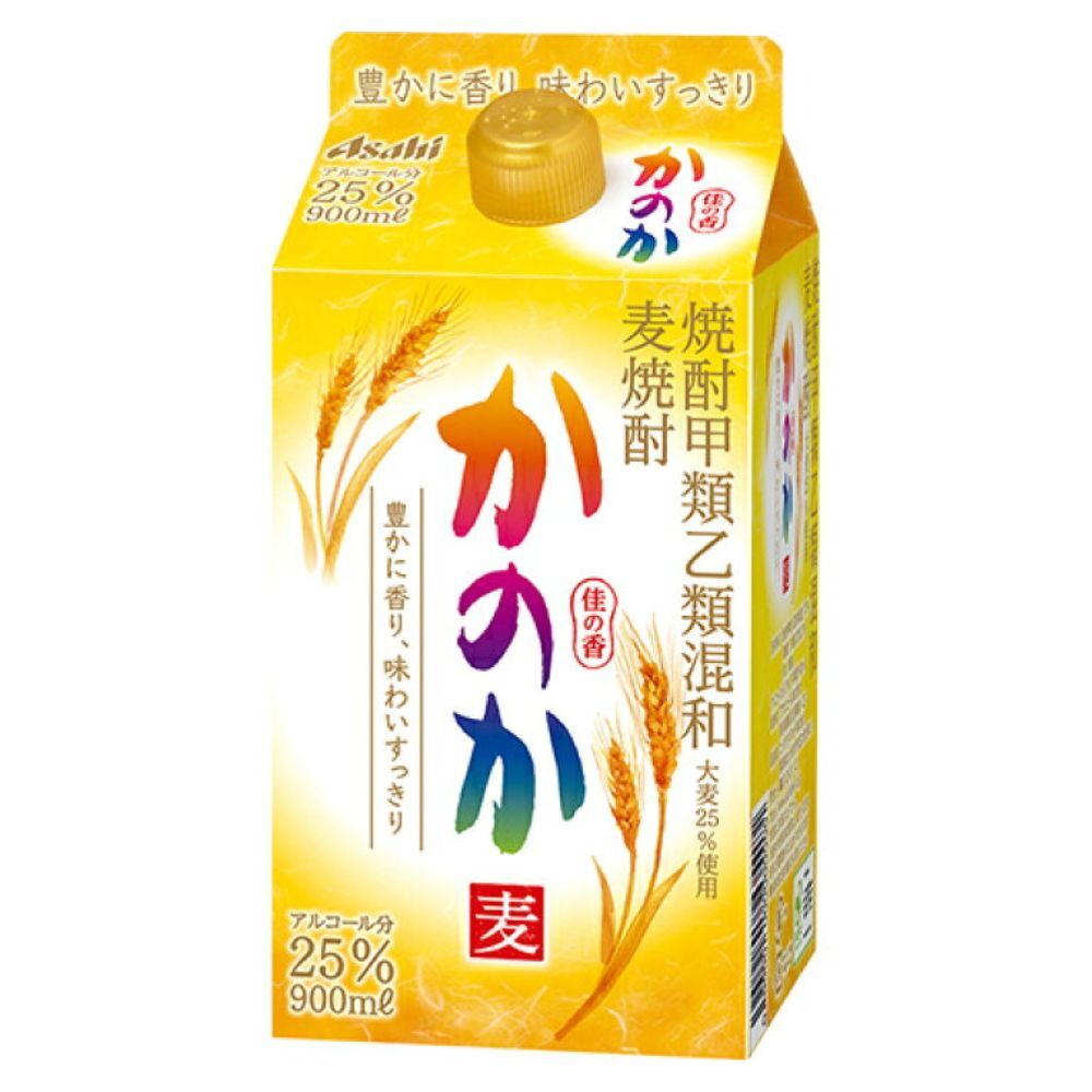 アサヒ 麦焼酎 かのか 25% 900ml 箱なし 紙パック むぎ 麦 焼酎