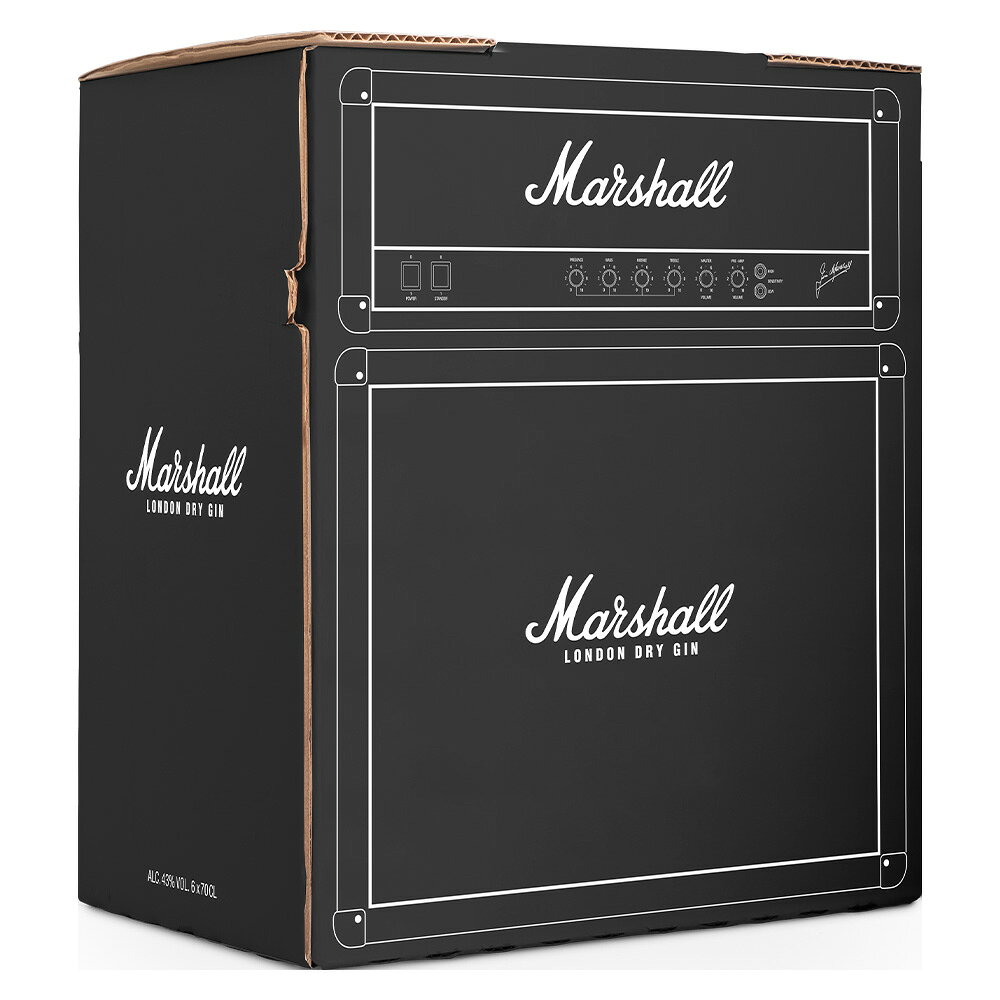 SAKE PeopleのMarshallアンプ型 専用化粧箱入り マーシャル ロンドン ドライ ジン 700ml × 6本セット スピリッツ スウェーデン 送料無料 ギフト対応可 ラッピング 熨斗 誕生日 プレゼント お祝い [[wrap04]｜アングル2