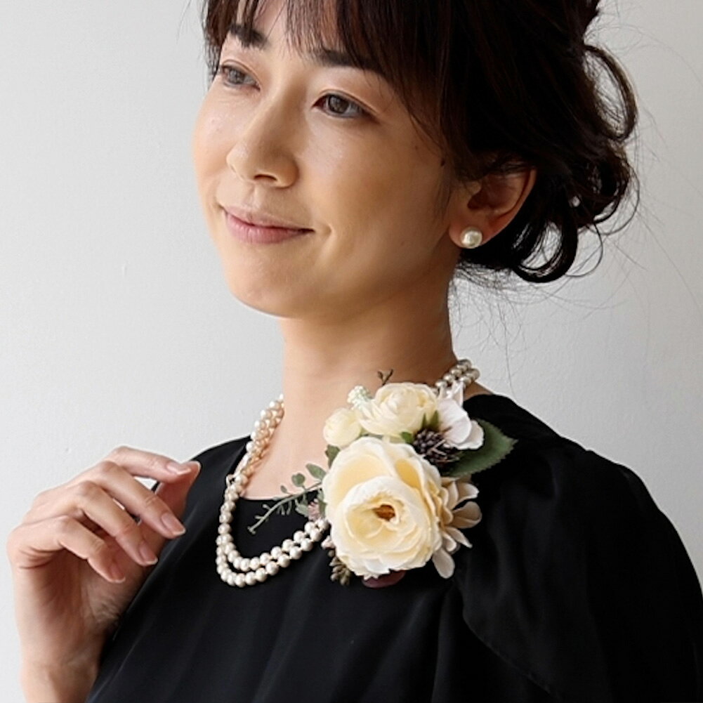 コサージュ エクリュ ＆ ブラウン R-days コサージュ ブローチ 卒業式 入学式 母 ...