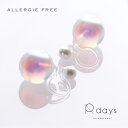 セラスパール 樹脂 ノンホールピアス R-days 6mm 8mm 10mm 12mm パール 透明 虹色 イヤリング アレルギーフリー 金属アレルギー 軽い ...