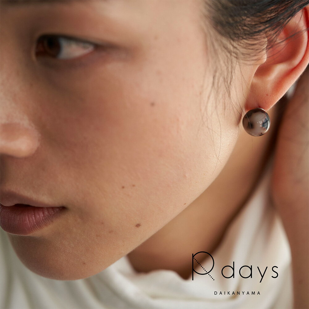 【マラソン★OFF PRICE実施中】べっこう アクリル パール ピアス ノンホールピアス R-days イヤリング ステンレスポスト 低アレルギー シンプル スタッズピアス 樹脂ノンホールピアス アクセサリー レディース