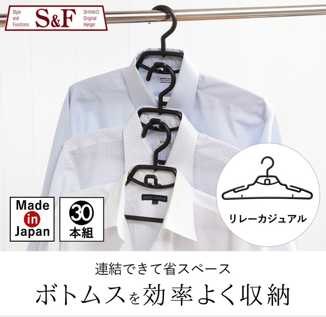 ハンガー すべらない おしゃれ ワイシャツ S＆F リレーカジュアル 30本セット 2