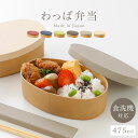 曲げわっぱ 弁当箱 レンジ対応 弁当箱 一段 475ml 中フタ バンド付き わっぱ弁当 やさしい彩り 抗菌 食洗機対応 和モダン 日本製 木目 ナチュラル くすみカラー レディース 女性 抗菌小判弁