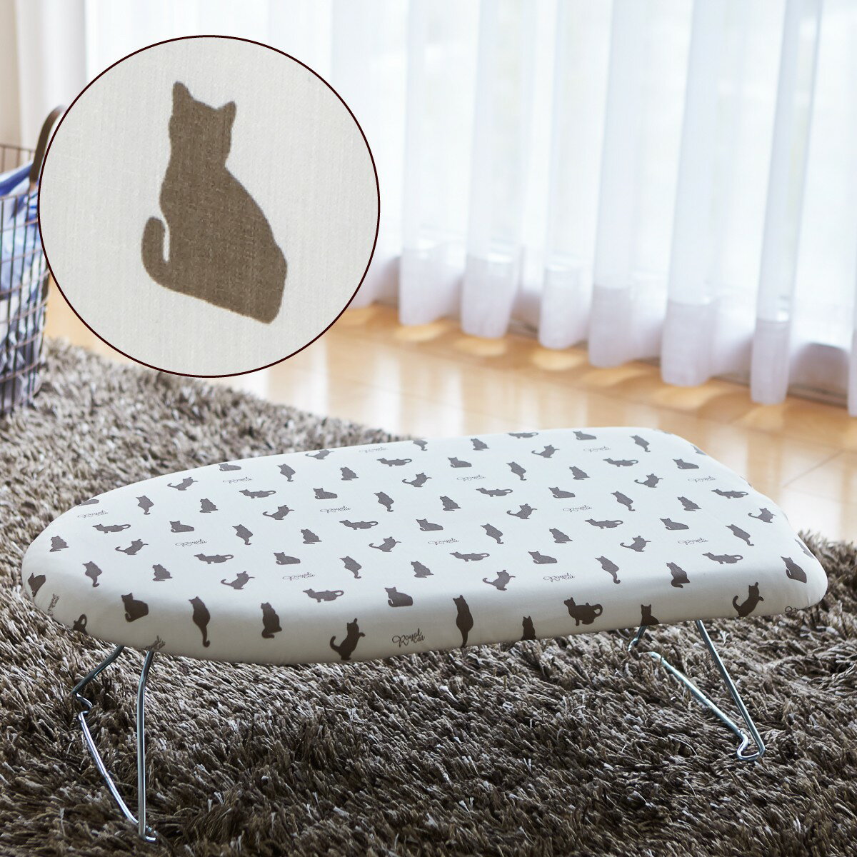 アイロン台 舟形 折りたたみ 舟形アイロン台 コンパクト スリム 猫 山崎実業 アイロンボード 使いやすい 軽量スチールメッシュアイロン台 ネコプレス ホワイト