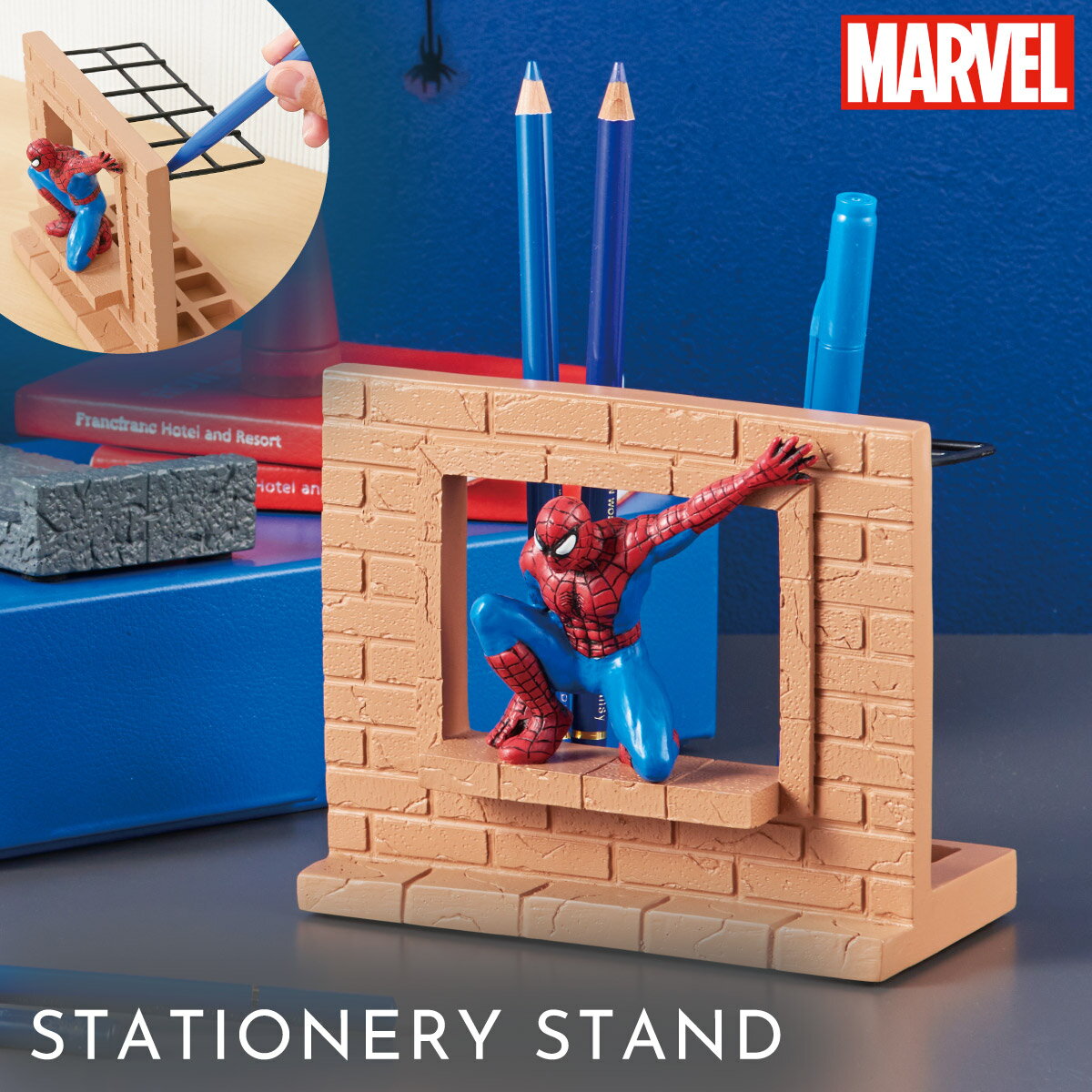 スパイダーマン グッズ ペン立て ペンスタンド 文房具 文具 マーベル MARVEL キャラクター ステーショナリースタンド(スパイダーマン)