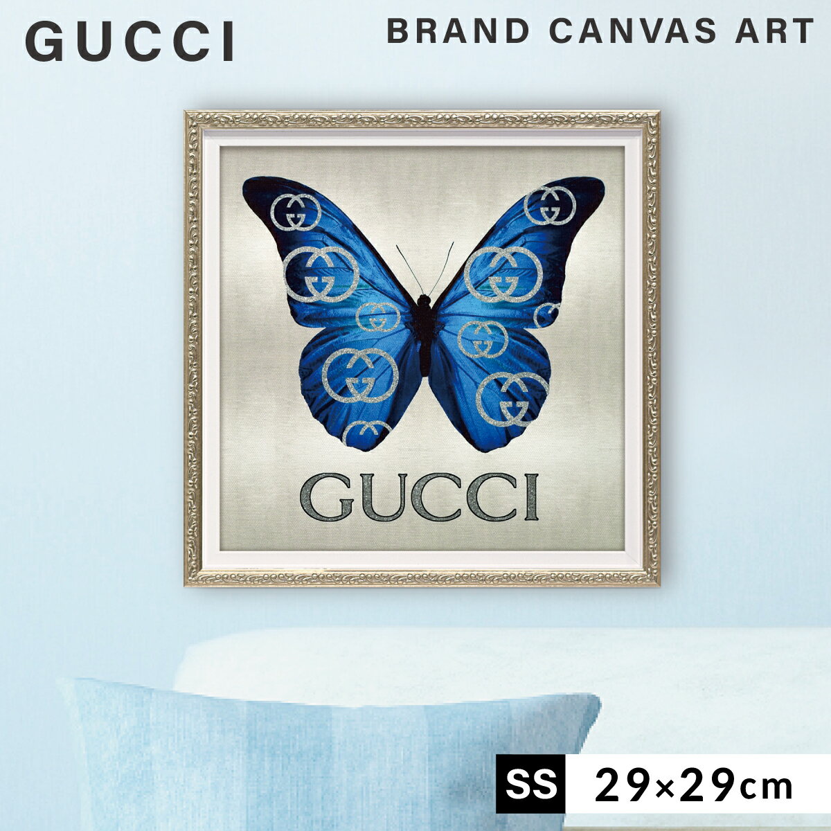 【5％OFF+最大P36倍】アートパネル ブランド グッチ GUCCI SSサイズ オマージュ キャンバスアート フレーム付き オマージュアート ブラ..