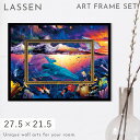 ラッセン 絵画 27.5×21.5cm ギフト クリスチャン・リース・ラッセン アートパネル 海 マリン モダン 北欧 インテリア 玄関 おしゃれ 額縁付き 壁...