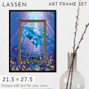 ラッセン 絵画 21.5×27.5cm ギフト クリスチャン・リース・ラッセン アートパネル 海 マリン モダン 北欧 インテリア 玄関 おしゃれ 額縁付き 壁...
