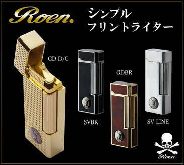 Roen ロエン ガスライター スカル ドクロ シンプルフリントライター SLENDER FL002 GD D/C ギフト プレゼント おしゃれ メンズ Men's 贈り物