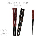 箸 お箸 日本製 越前塗 業務用食洗機対応 食洗器対応 樹脂製 丈夫 強度 耐熱 六角一刀彫箸 22.5cm 24.0cm 男性用 女性用 赤 黒 無地 シンプ...
