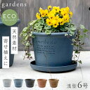 プランター 浅型 丸型 6号 アンティーク おしゃれ 屋外 プラスチック 植木鉢 gardens エコポット浅型 6号 アーブル ガーデニング ガーデン 雑貨