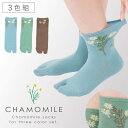 履き口 ゆったり 足袋ソックス 靴下 レディース 【3色組】22-25cm 春夏 薄手 花柄 花 おしゃれ 【 口ゴムなし みたいな履き心地】 ゆるい ゆるめ 口ゴムゆったり 締め付けない むくみ 介護 高齢者 シニア 足のむくみ 口ゴムゆったりカモミールタビ型ソックス 跡がつかない