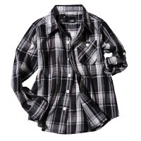 チェックシャツ長袖7分袖ロールアップキッズUVケア男の子女の子全4色120-160cm