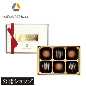 【A配送】ホテルオークラ シャンパンショコラ6個 洋菓子 チョコレート ギフトBOX 詰め合わせ 贈り物 通販 ショッパー付き 子供 小分け 2024 おしゃれ ホワイトデー お返し お菓子 かわいい プチギフト スイーツ 人気