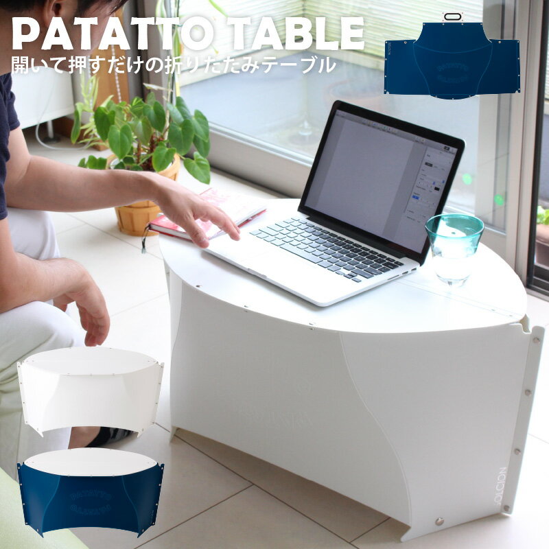 PATATTO TABLE 折りたたみテーブル パタット テーブル 簡易テーブル アウトドア レジャー 携帯 持ち運び 机 ローテーブル キャンプ バーベキュー 釣 海 運動会 ガーデニング 軽量 専用バッグ プレゼント