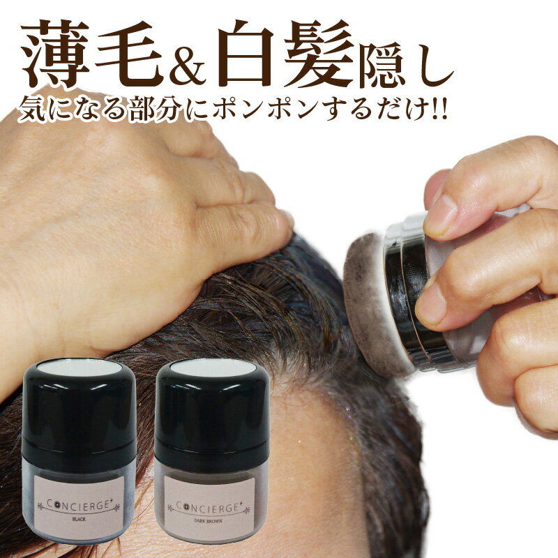 CONCIERGE コンセルジュ ポンポン頭皮ファンデ 白髪かくし ファンデーション 生え際用 ポイント用 水・汗に強い ミラー付き 白髪 染めない かんたん 自然 薄毛隠し 女性 男性 美容 ヘアケア プレゼントのサムネイル
