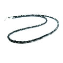 【高品質】ブラックスピネルネックレス2mm/ソフトなサイズ2mm幅/