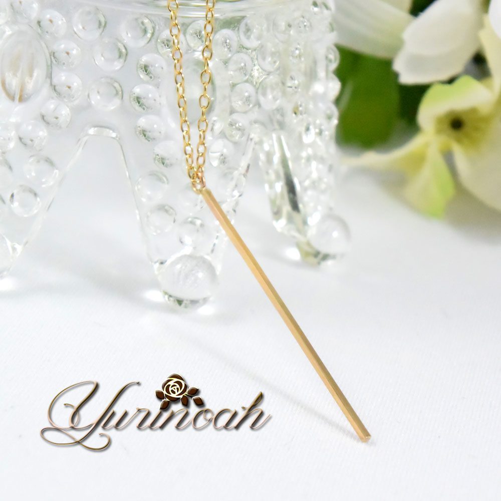 14KGF■スティック ラインバー ネックレス【オーダーメード】