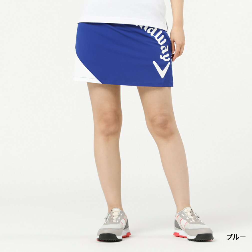 キャロウェイ ゴルフウェア スカート 春 夏 ロゴプリント 8WAYストレッチツイル スカート (C22128209) Callaway