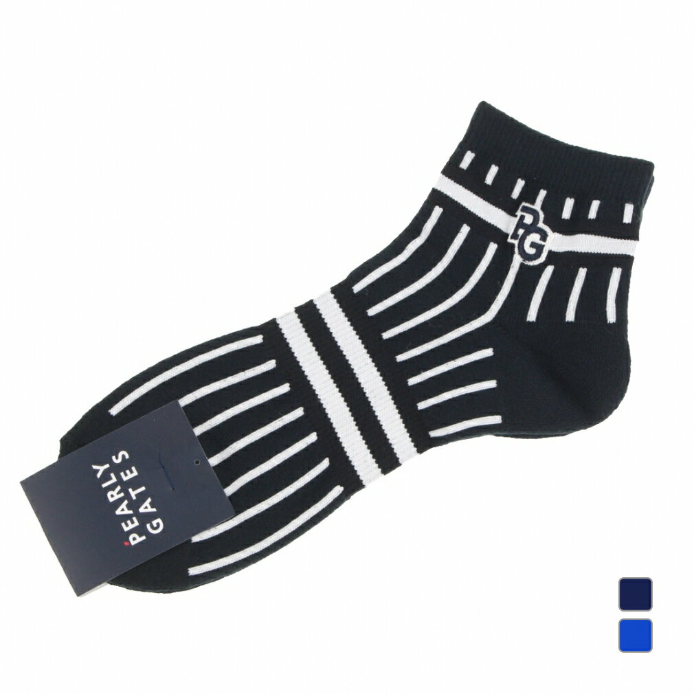 パーリーゲイツ ゴルフウェア ソックス 春 夏 ストライプ ショートSOX (0533186209) メンズ PEARLY GATES