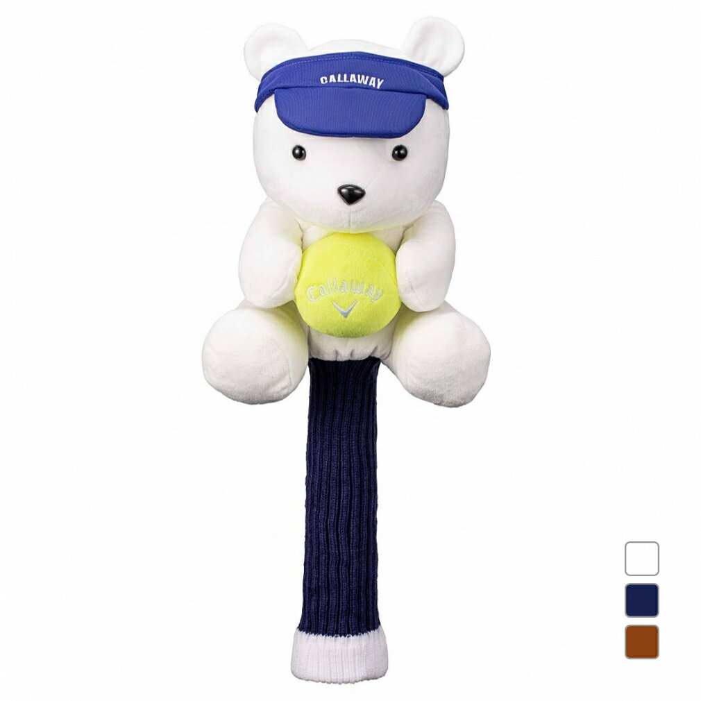 ◇Ballを抱えたようなモチーフのCallaway Bearヘッドカバー。■カラー：ブラウンネイビーホワイト■素材：ポリエステル アクリル■対象クラブ：ドライバー■生産国：中国■2023年モデルGORA ゴーラ ごーら ゴルフ ヘッドカバー ドライバー レディース レディ LD