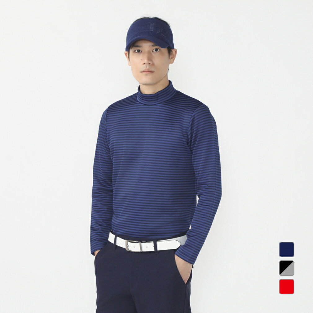 ティゴラ ゴルフウェア 長袖シャツ 秋 冬 アイヒートボーダーモックシャツ (TR-1L1724H-H) メンズ TIGORA