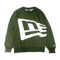 ニューエラ ゴルフウェア 長袖セーター 秋 冬 GF KNIT SWEATER NE FLAG OLV (14326430) メンズ NEW ERA