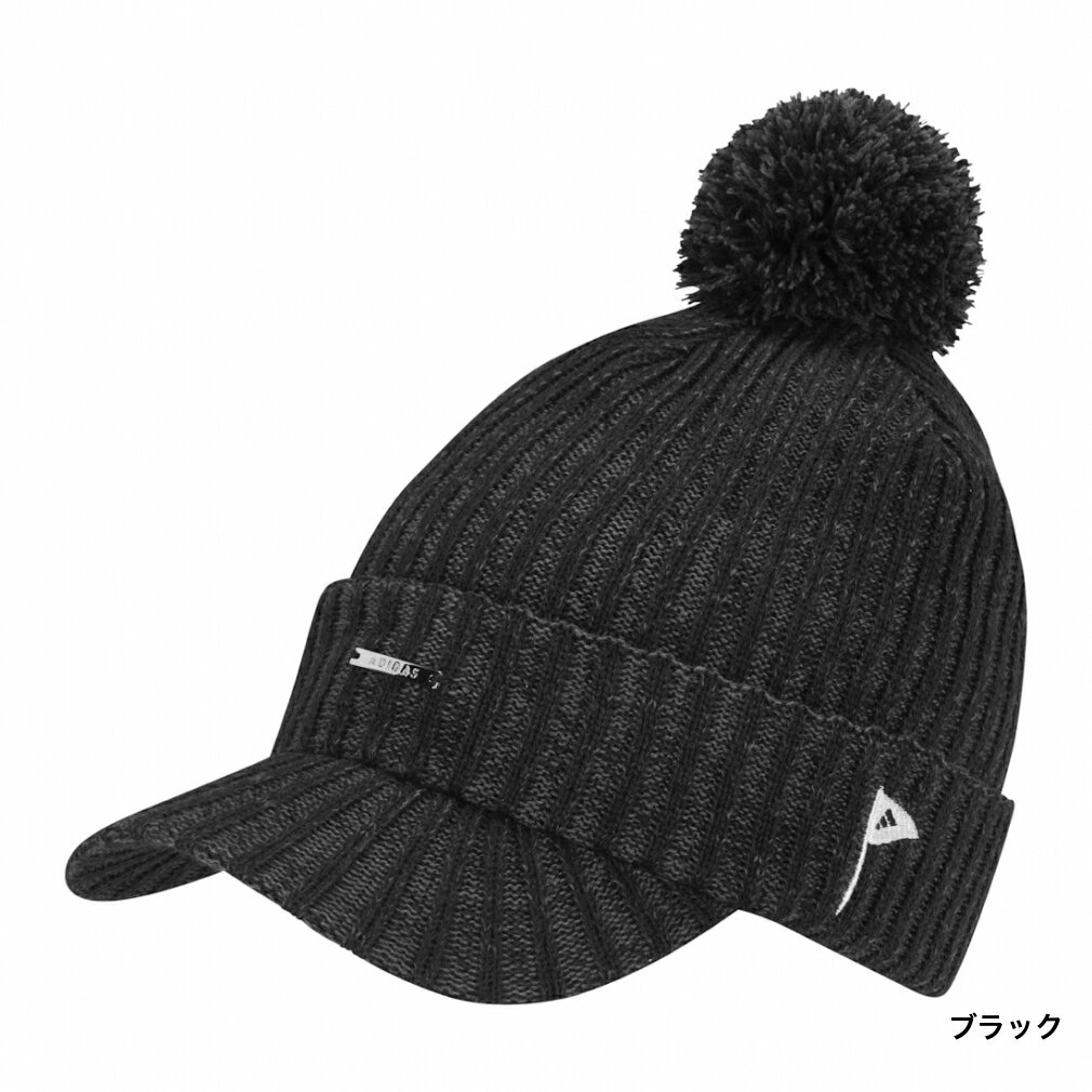 アディダス レディース ゴルフウェア ニット帽子 秋 冬 COLD.RDY プレートロゴ バイザーニットキャップ (JTC36) adidas