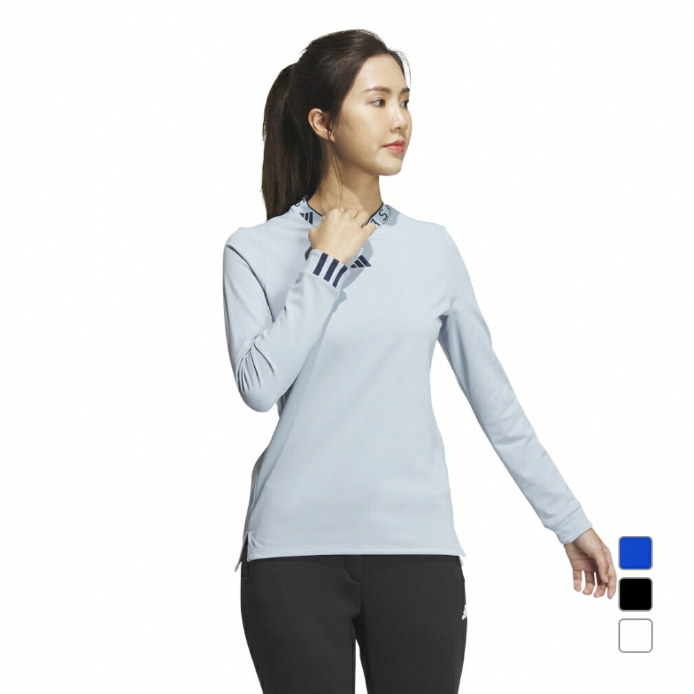 アディダス レディース ゴルフウェア 長袖シャツ 秋 冬 COLD.RDY ジャガード モックネック L/Sストレッチシャツ (HY0926) adidas