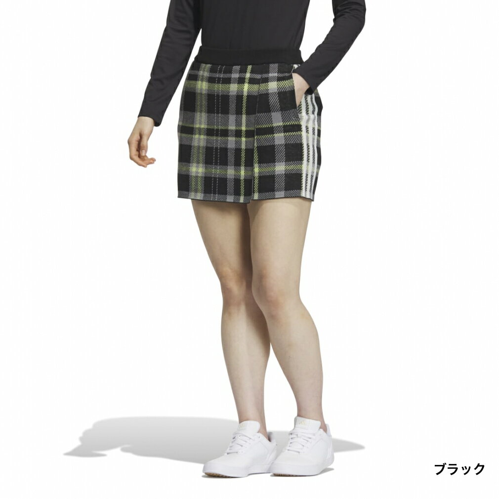 アディダス レディース ゴルフウェア スカート 秋 冬 タータンチェック ニットスカート (HY0862) adidas