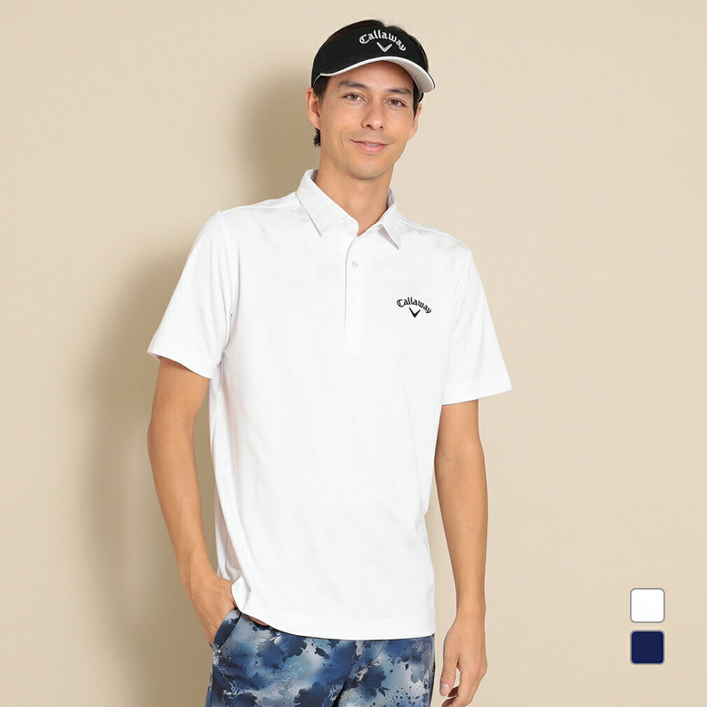 キャロウェイ ゴルフウェア 半袖シャツ 春 夏 フラワージャカード 半袖シャツ (C24134117) メンズ Callaway