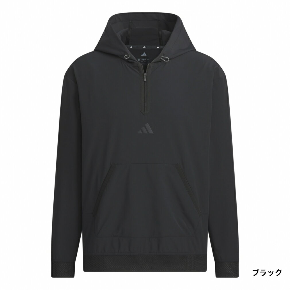 アディダス ゴルフウェア 長袖ウインドブレーカー 春 夏 ビヨンド ザ コース 撥水 リップストップ ハーフジップ 長袖フーディー (KTN41) メンズ adidas