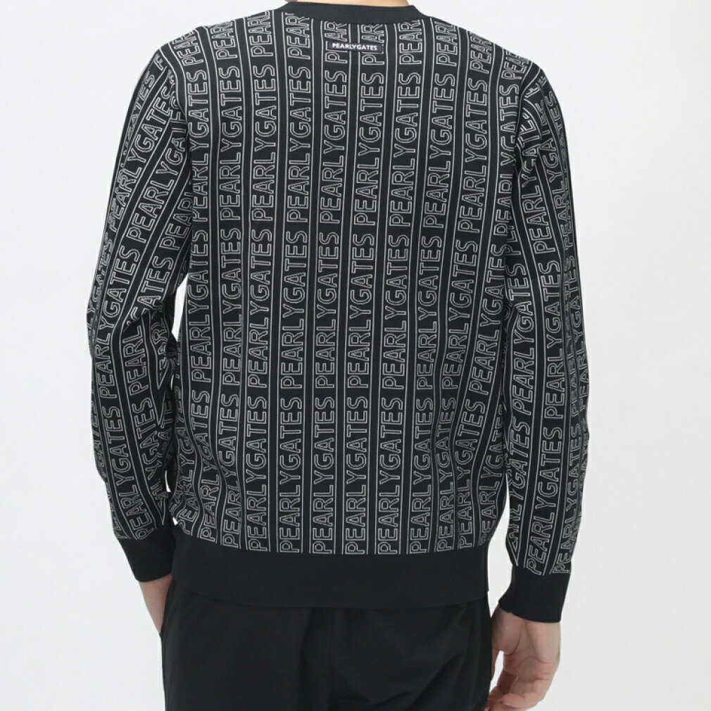 パーリーゲイツ ゴルフウェア 長袖セーター 秋 冬 光栓 1/50 ロゴストライプ柄 (0534270903) メンズ PEARLY GATES