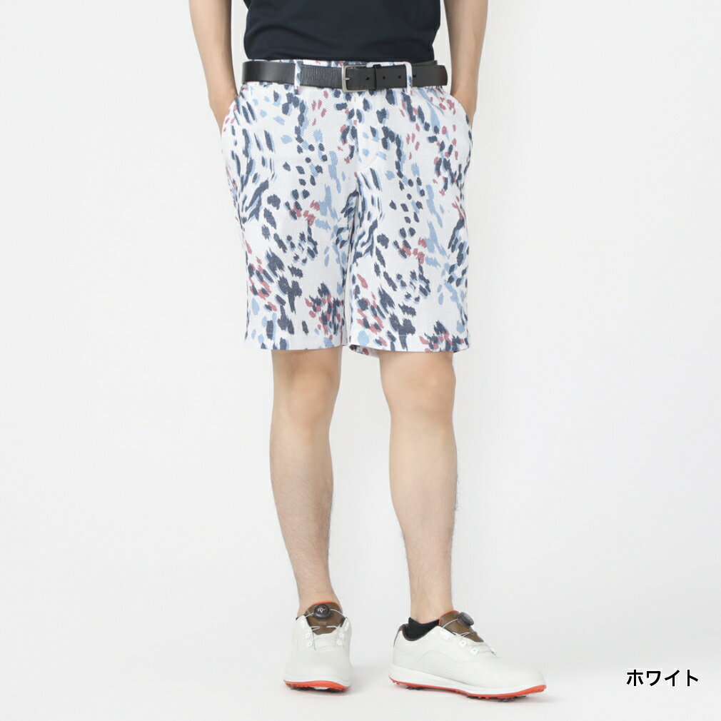キャロウェイ ゴルフウェア ショートパンツ 春 夏 マルチカラープリントメッシュカノコショートパンツ (C23127106) メンズ Callaway