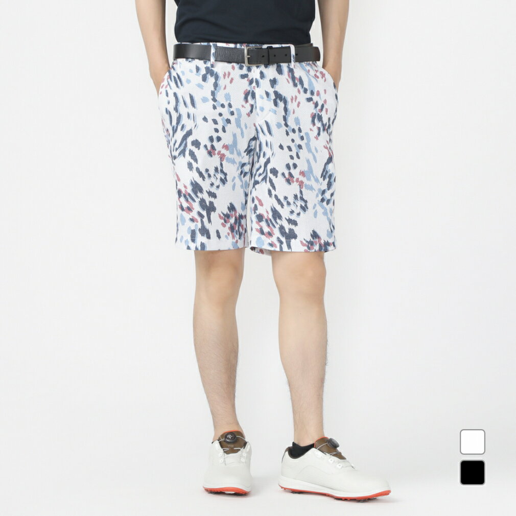 キャロウェイ ゴルフウェア ショートパンツ 春 夏 マルチカラープリントメッシュカノコショートパンツ (C23127106) メンズ Callaway