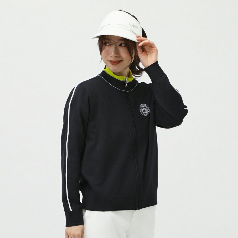 コルウィン レディース ゴルフウェア 長袖セーター 春 夏 ニットジップセーター (KO-1S2055F) Kolwin