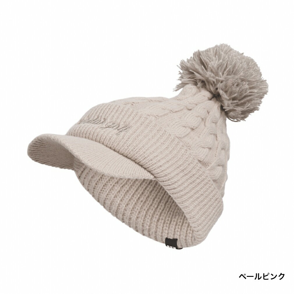 アディダス レディース ゴルフウェア ニット帽子 秋 冬 ポンポン ブリムニットキャップ (KQE23) adidas